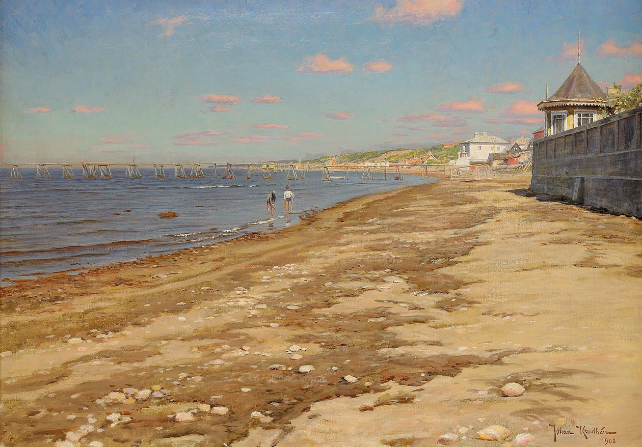 Beach with Bathing Boys by Johan Fredrik Krouthen