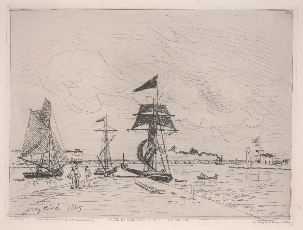 Wooden Pier in the Port of Honfleur by Johan Barthold Jongkind