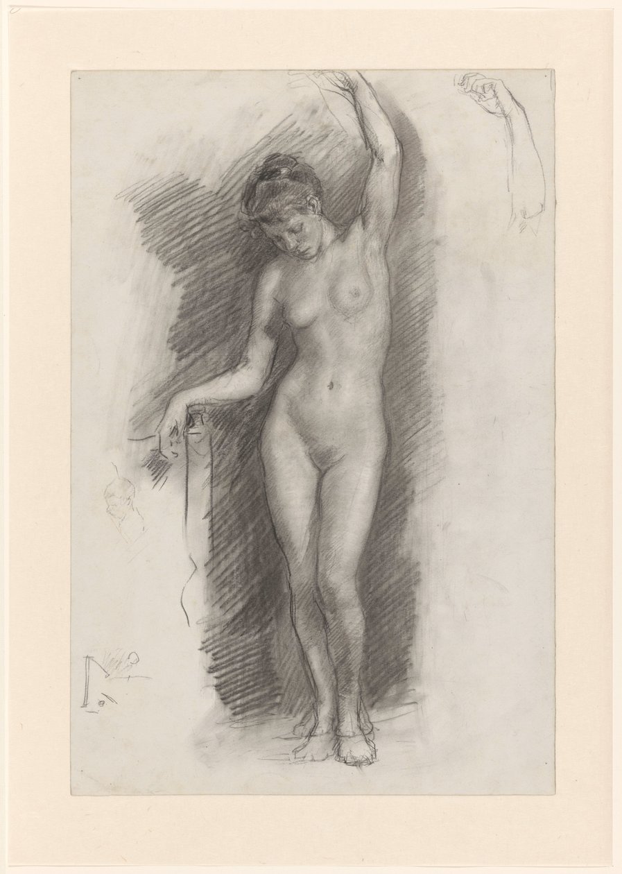 Standing Female Nude by Johan Antonie de Jonge