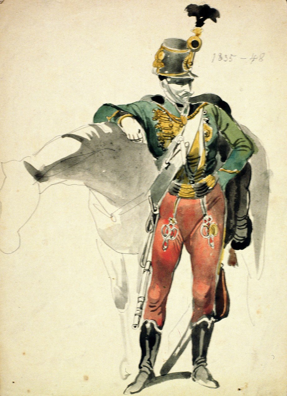 A Hussar of the 9th Regiment, Light Cavalry Dress, 1835-48 by Johan Baptiste Heinefetter