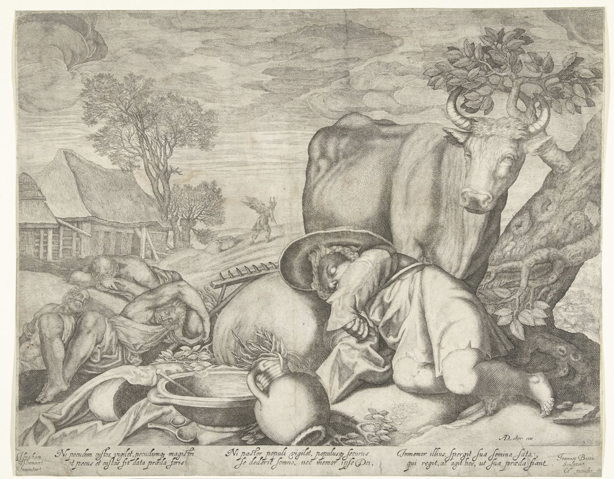 Sower and Servants Sleeping While Satan Sows Weeds (Parable of the Weeds Among the Wheat) by Johan Barra