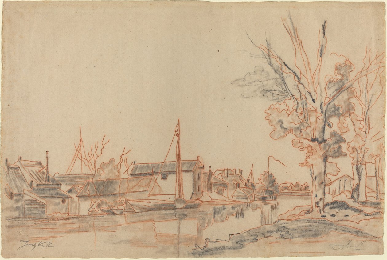 Bords de Canal, late 19th century by Johan Barthold Jongkind