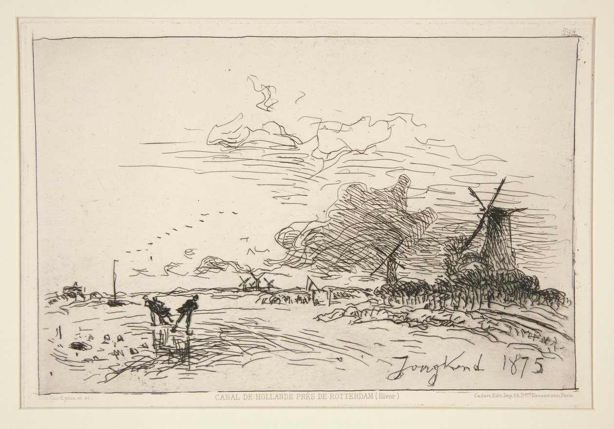 Holland Canal, Near Rotterdam (Winter) by Johan Barthold Jongkind