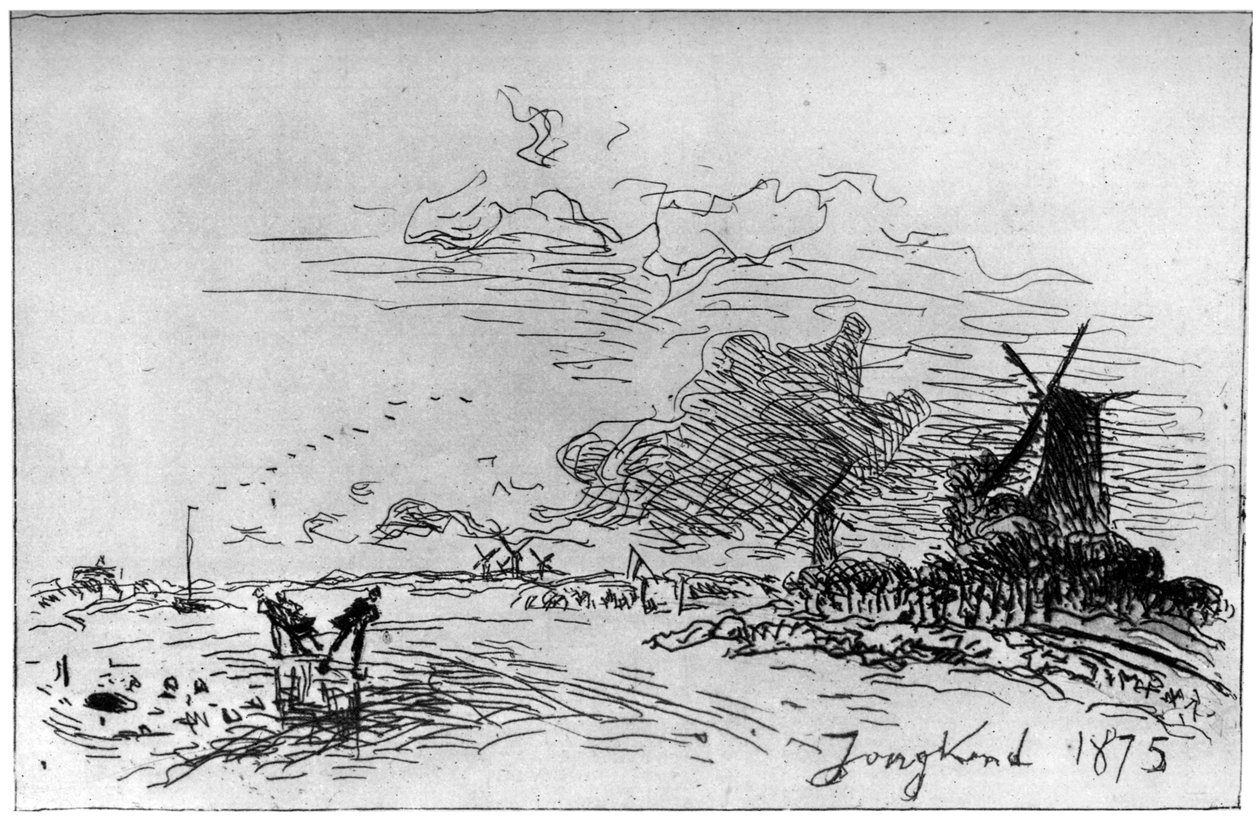 Canal Near Rotterdam, c1830-1890, 1924 by Johan Barthold Jongkind