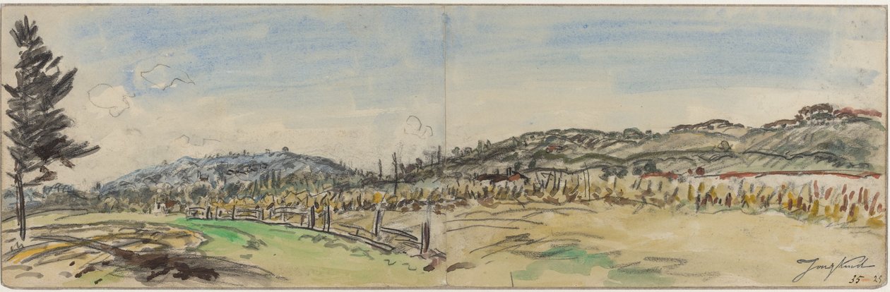 Countryside near Brezins, between Grenoble and Vienne by Johan Barthold Jongkind