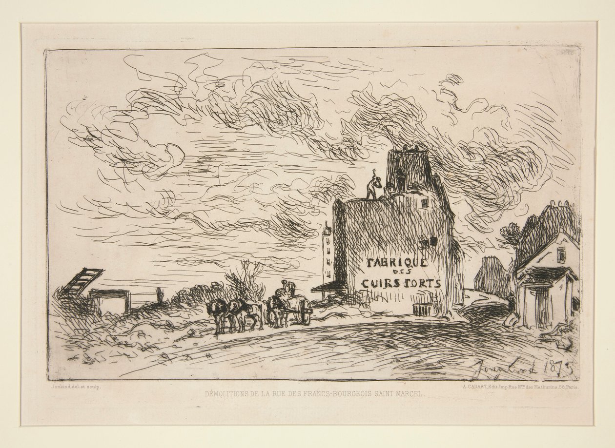 Demolition at the Rue des Francs-Bourgeois Saint-Marcel by Johan Barthold Jongkind