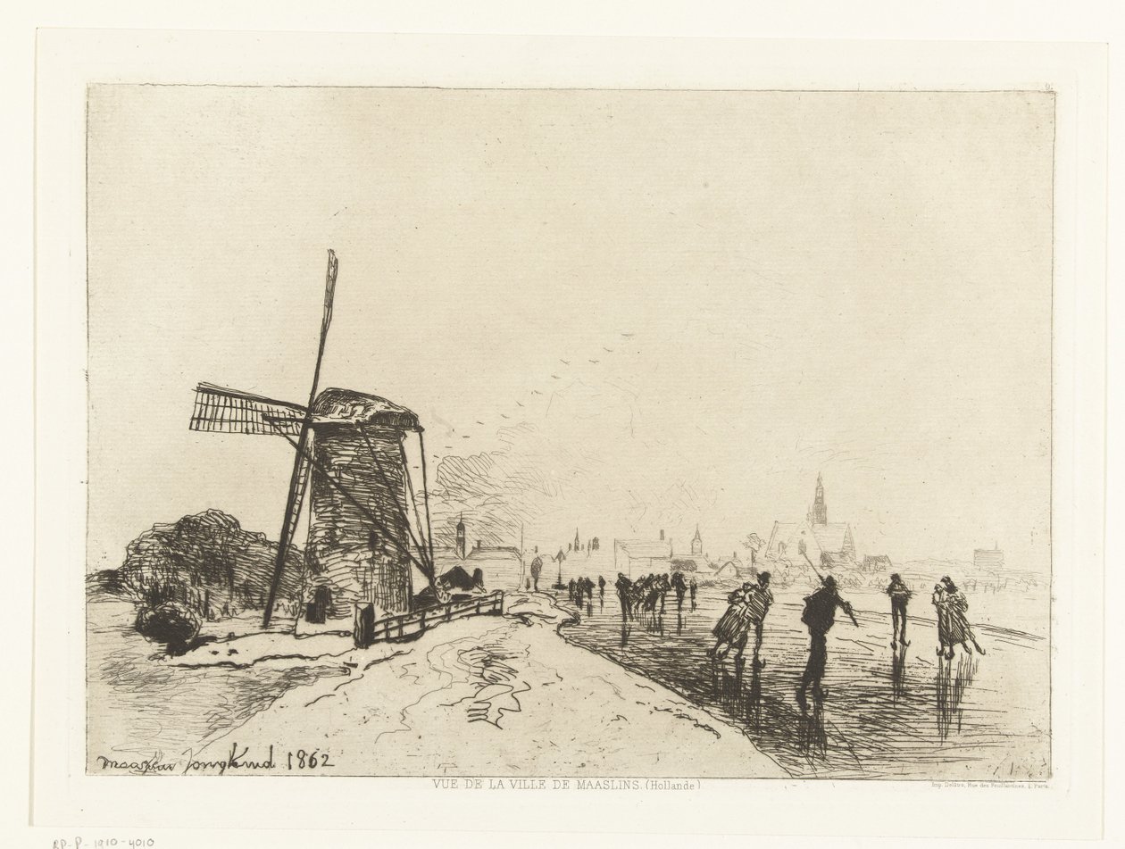 View of Maassluis (series title: View of the City of Maaslins, Holland) by Johan Barthold Jongkind