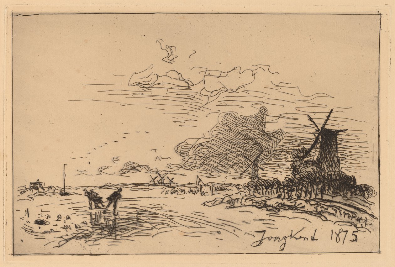 Holland Canal, near Rotterdam by Johan Barthold Jongkind