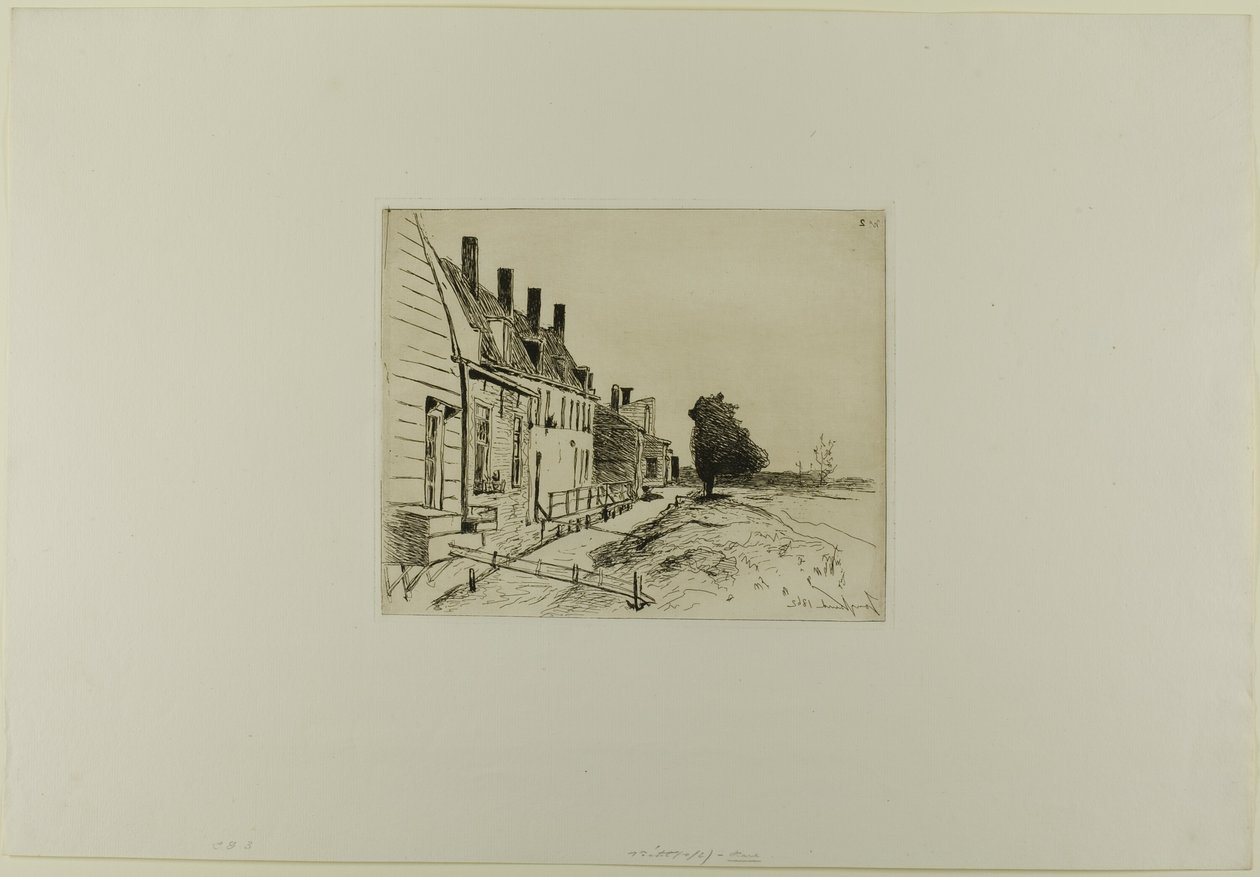 Houses Along the Canal, from Cahier de six eaux-fortes, Views of Holland by Johan Barthold Jongkind