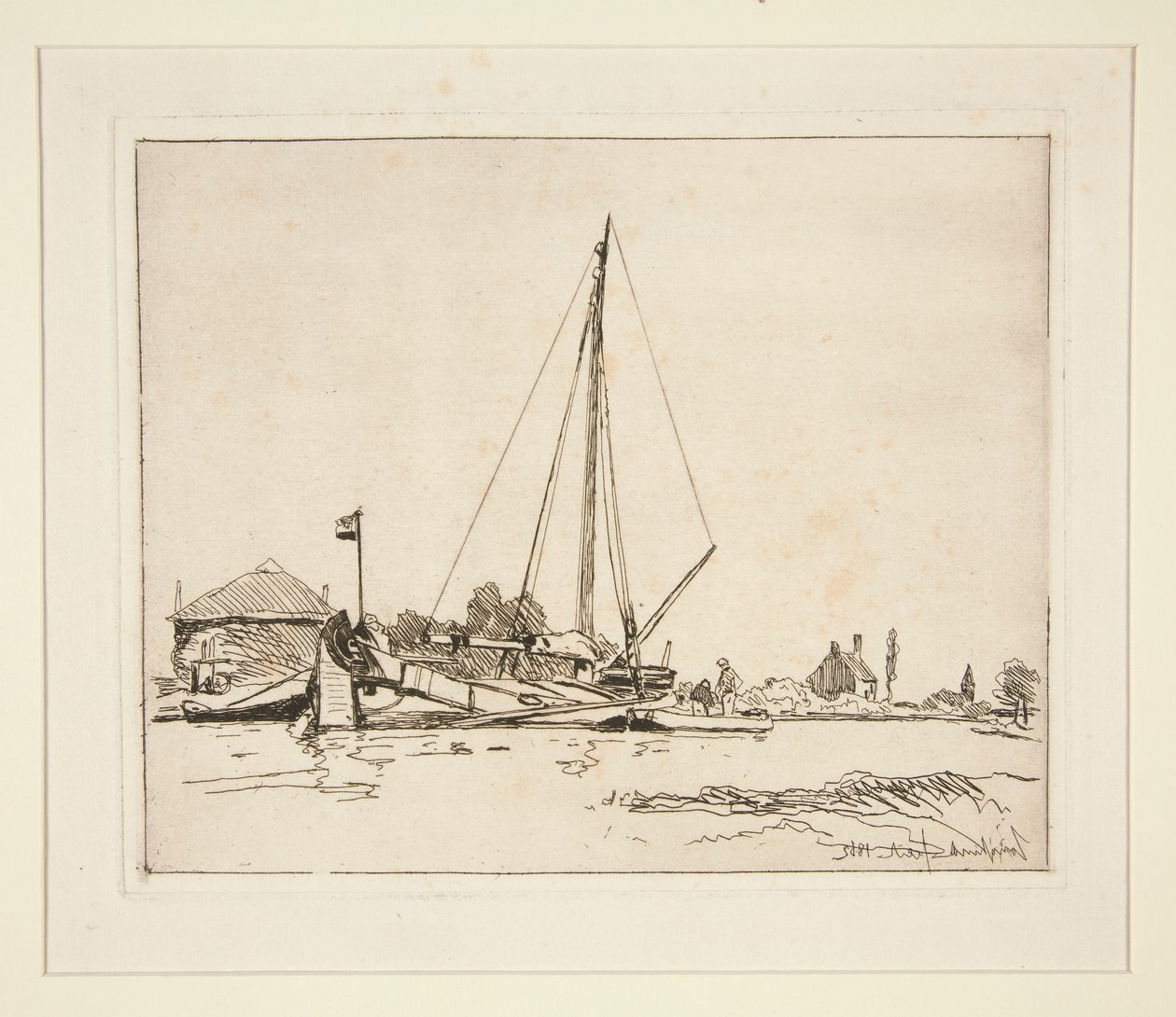 The Moored Boat by Johan Barthold Jongkind