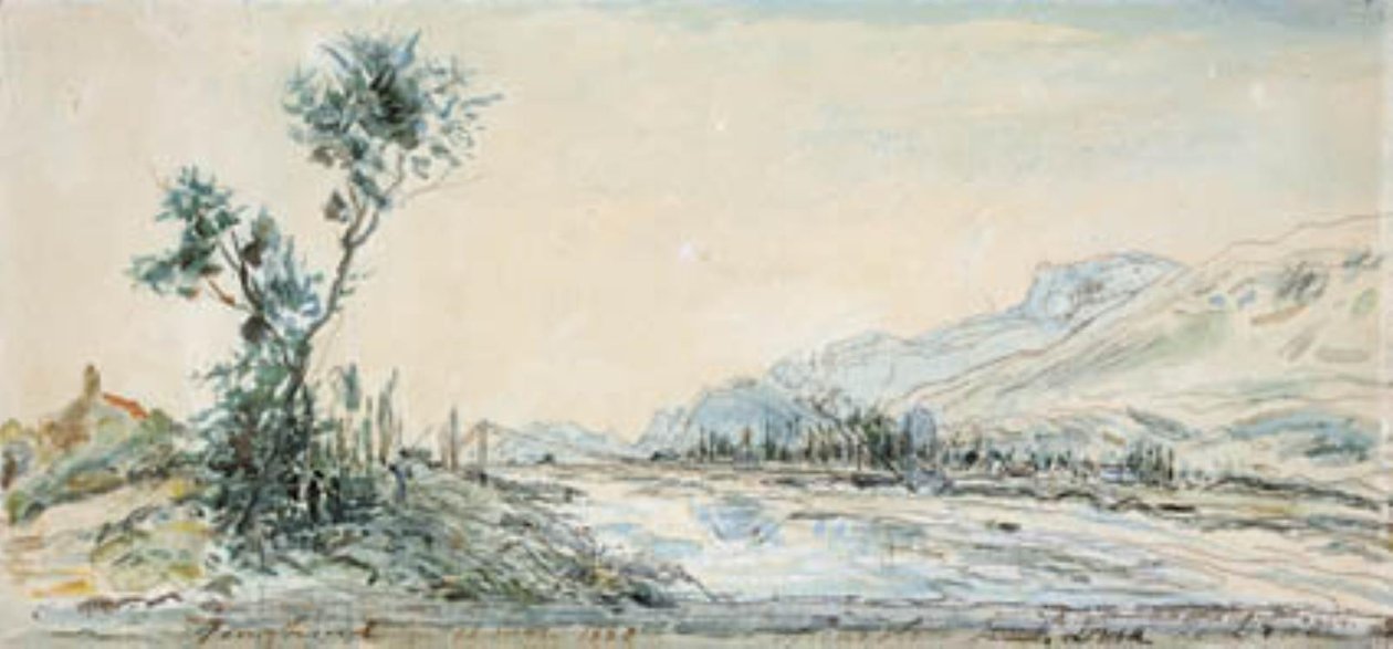 Landscape by the River Le Drac near Grenoble by Johan Barthold Jongkind