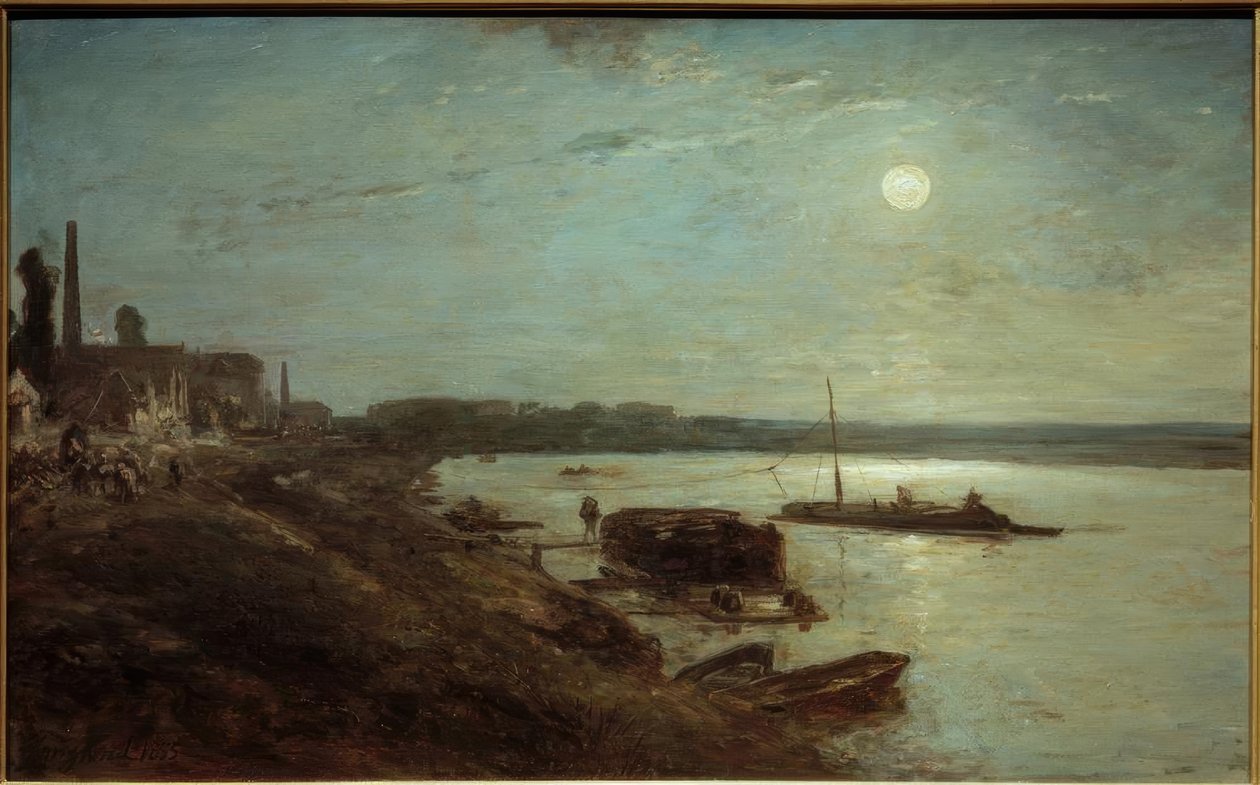 Moonlight over the Seine by Johan Barthold Jongkind