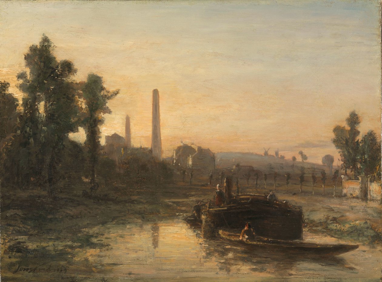 River View in France, Possibly near Pontoise by Johan Barthold Jongkind