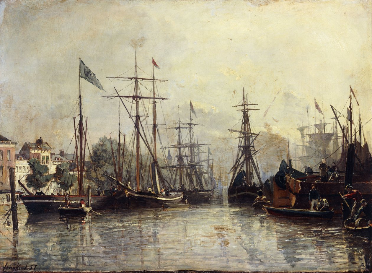 Rotterdam Harbour by Johan Barthold Jongkind