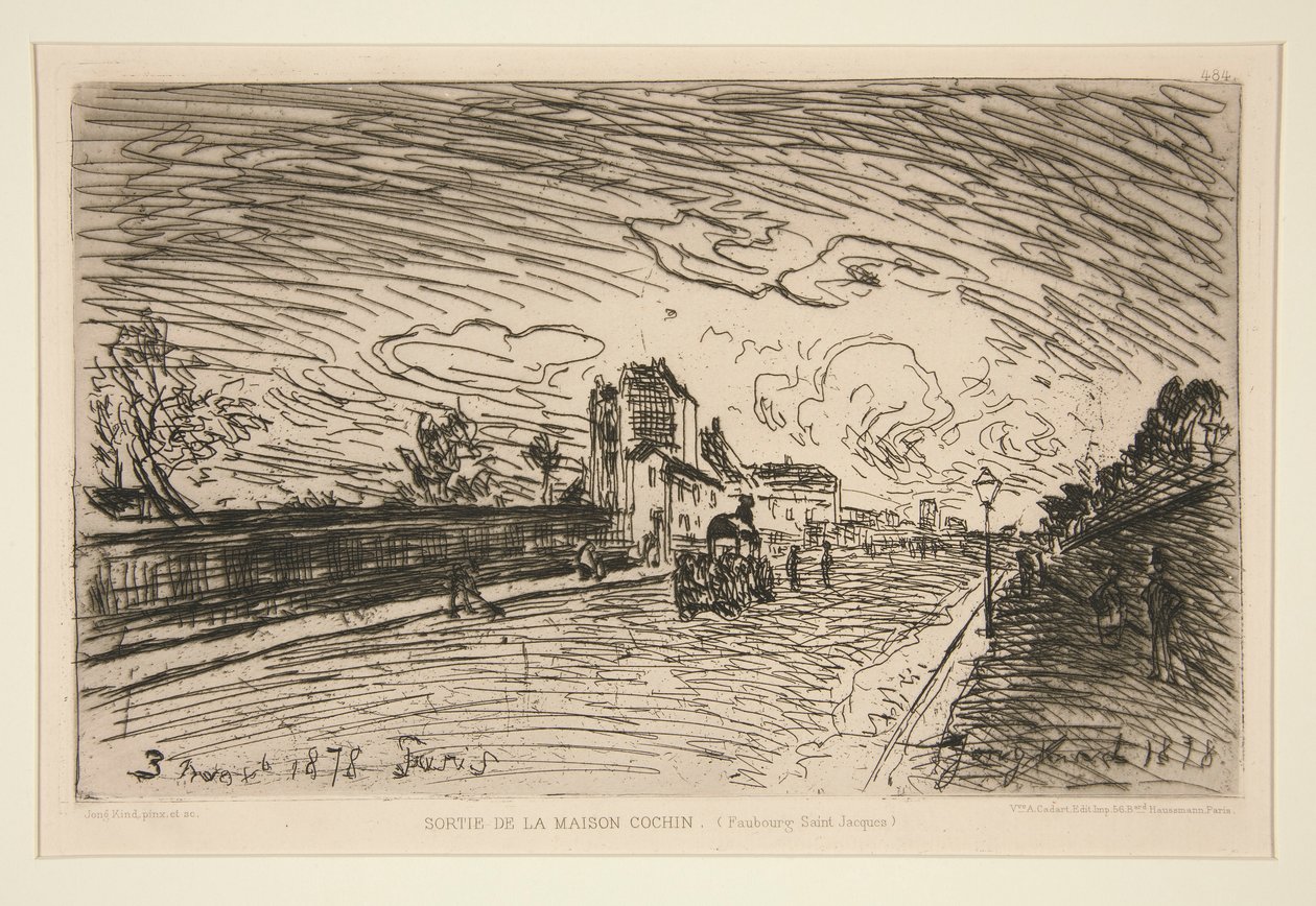 Exit from the Cochin House (Faubourg Saint-Jacques) by Johan Barthold Jongkind
