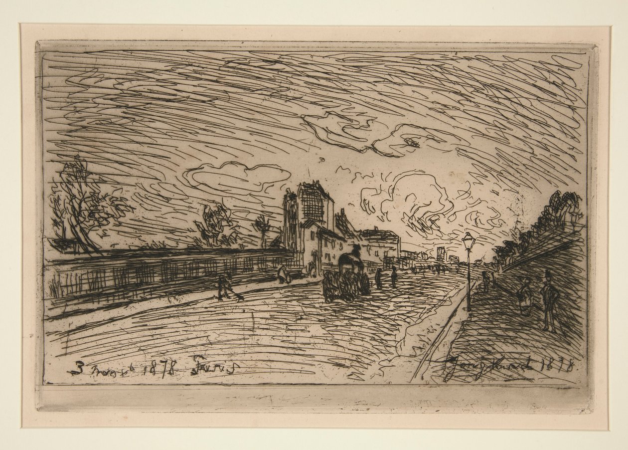 Exit from the Cochin House (Faubourg Saint-Jacques) by Johan Barthold Jongkind