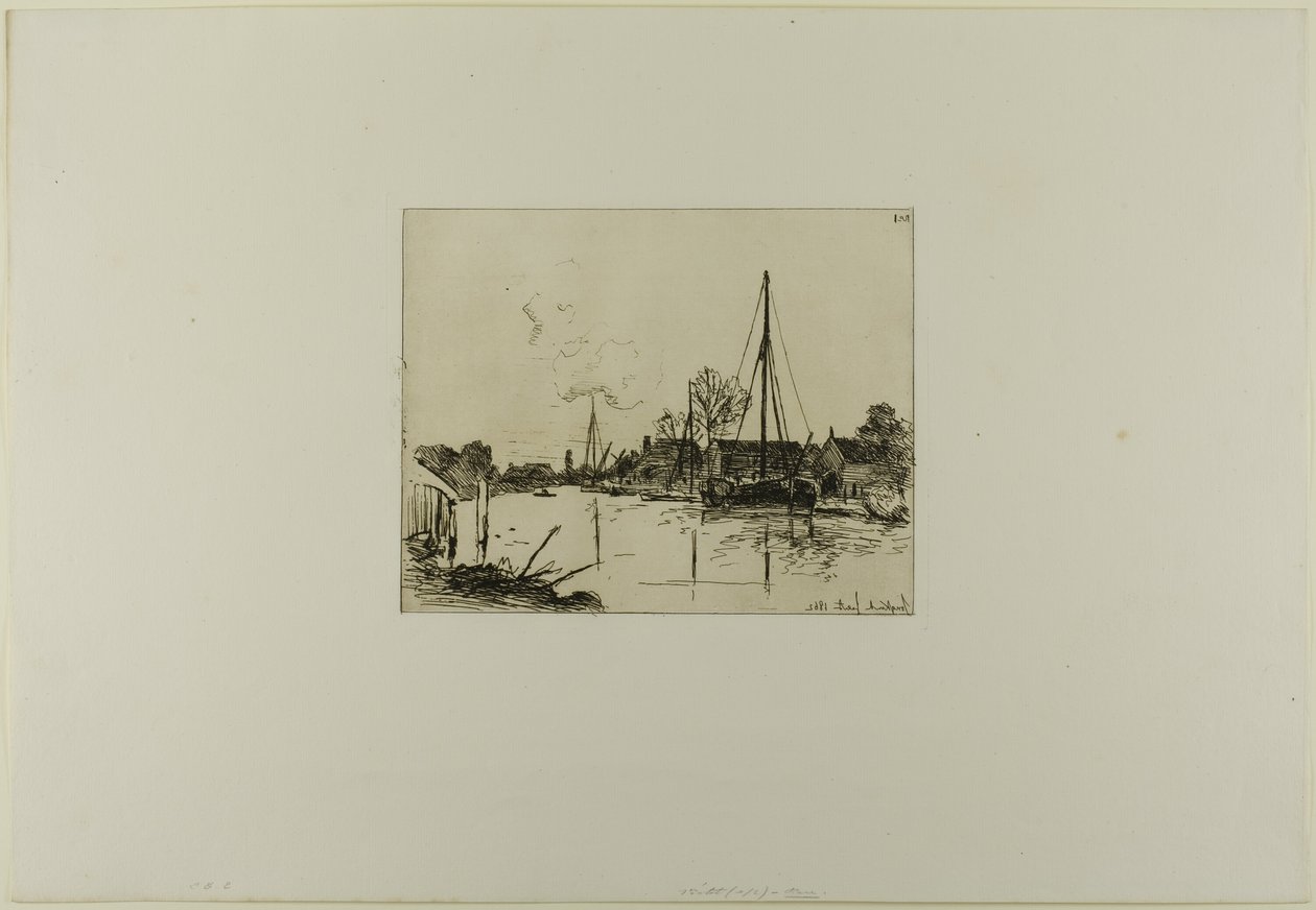 The Canal, from Cahier de six eaux-fortes, vues de Hollande by Johan Barthold Jongkind