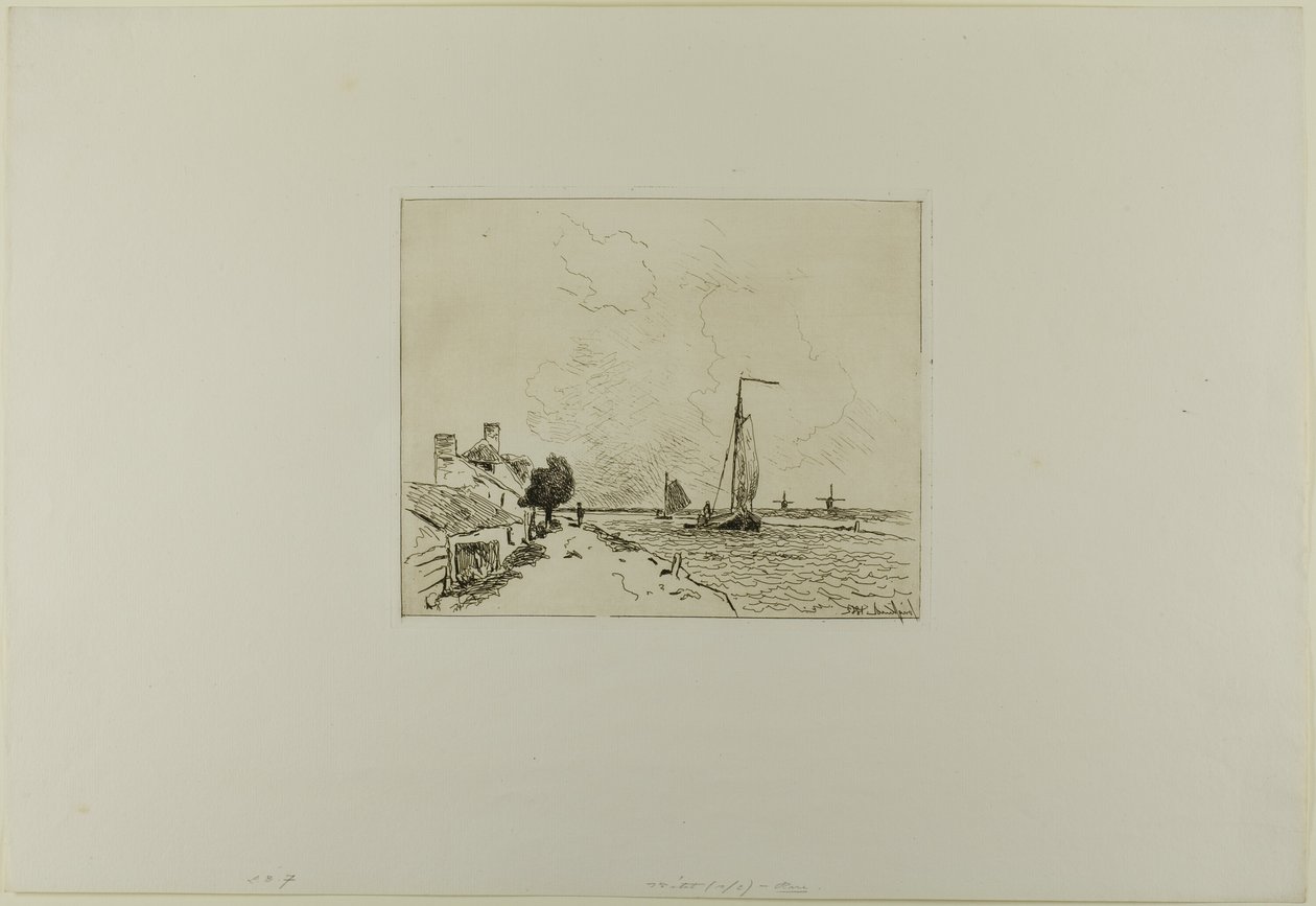 The Two Sailboats, from Cahier de six eaux-fortes, vues de Hollande by Johan Barthold Jongkind