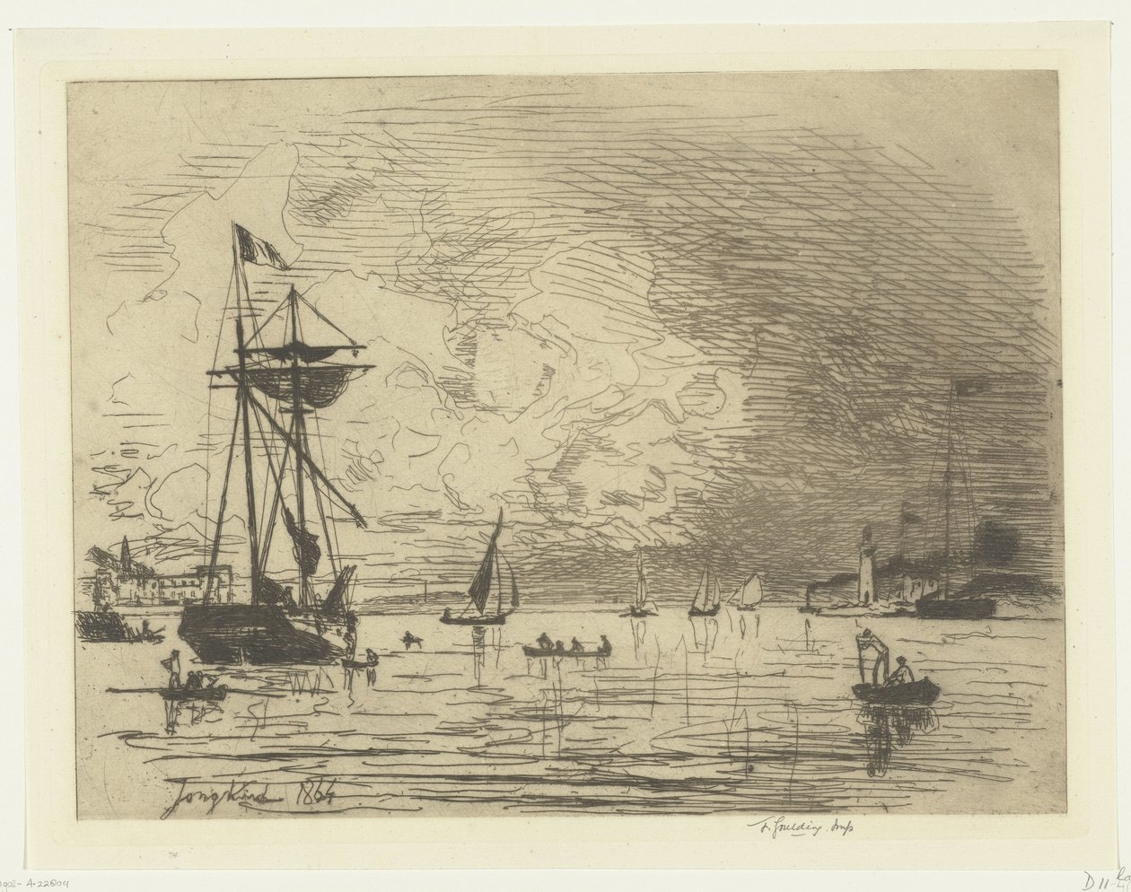 Exit of the Port of Honfleur by Johan Barthold Jongkind