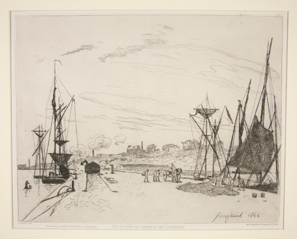 View of the Port from the Railroad of Honfleur by Johan Barthold Jongkind