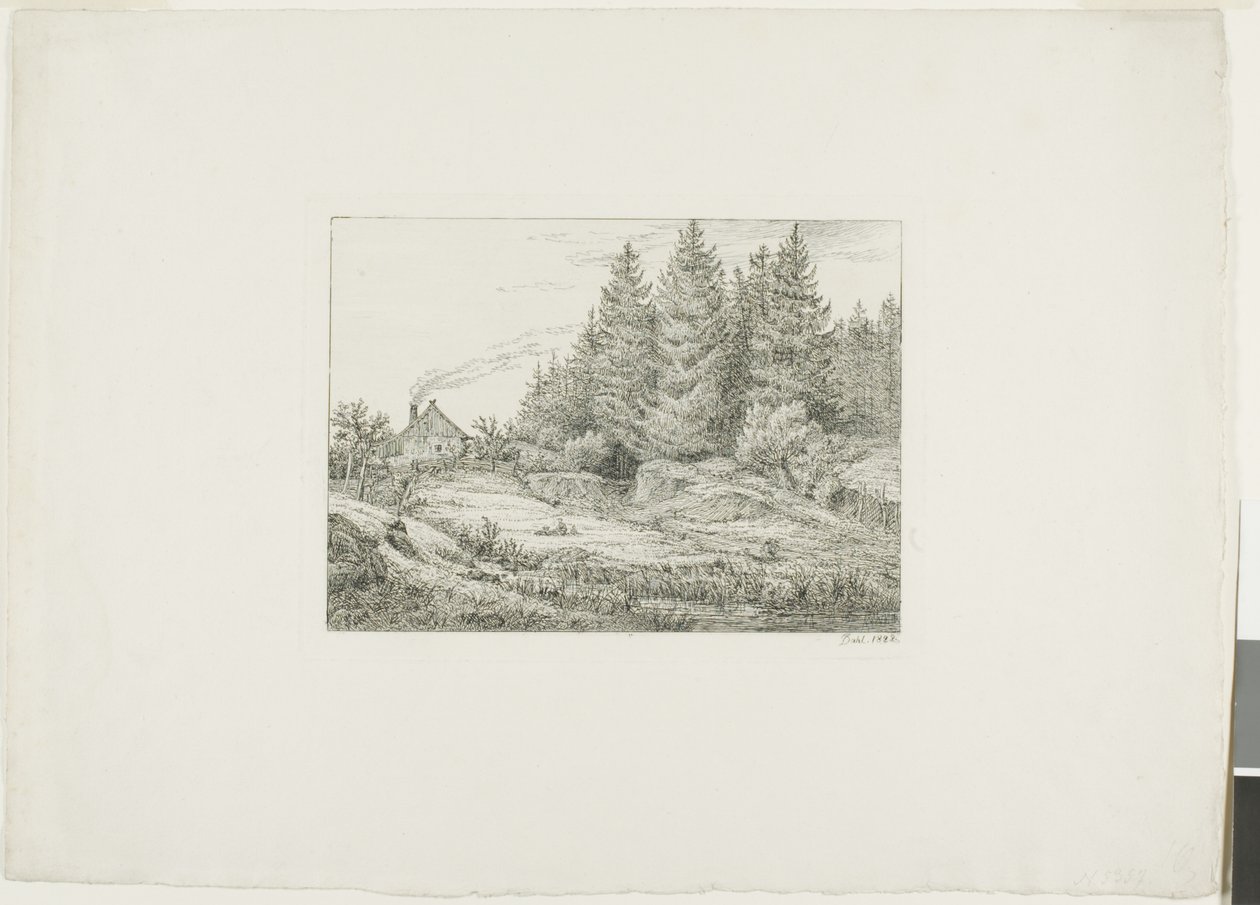 Farmhouse in an Evergreen Forest by Johan Christian Dahl