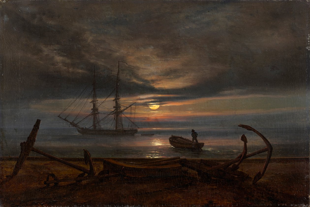 Danish Coast by Moonlight by Johan Christian Dahl