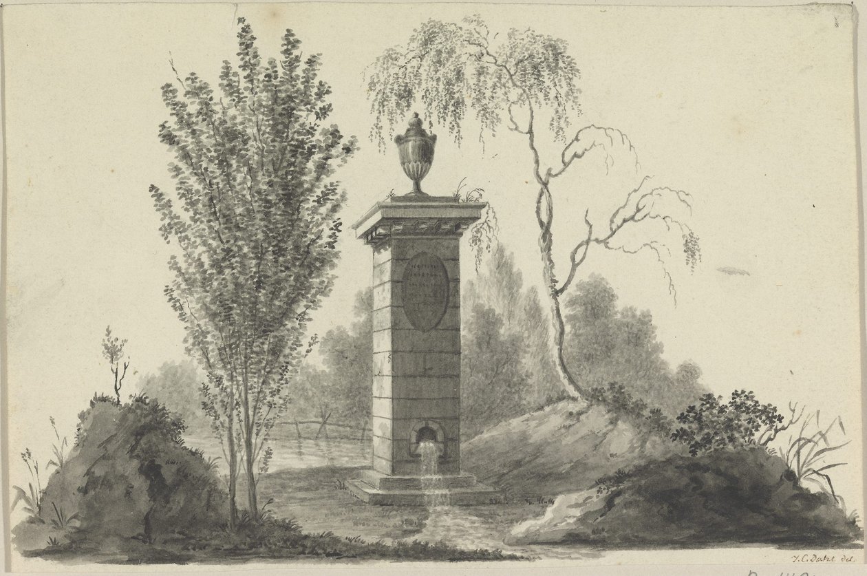 Fountain with Urn by Johan Christian Dahl