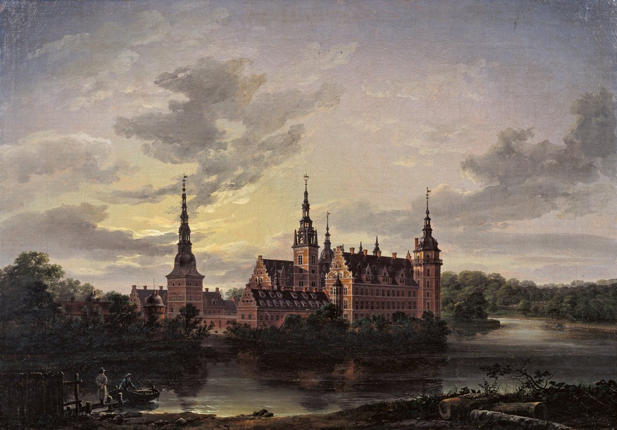 Frederiksborg Slot by moonlight, 1817 by Johan Christian Dahl
