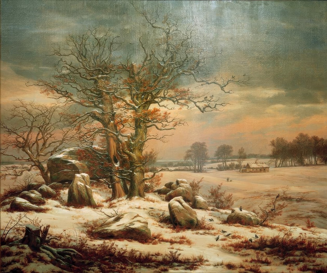 Dolmen Near Vordingborg in Winter by Johan Christian Dahl