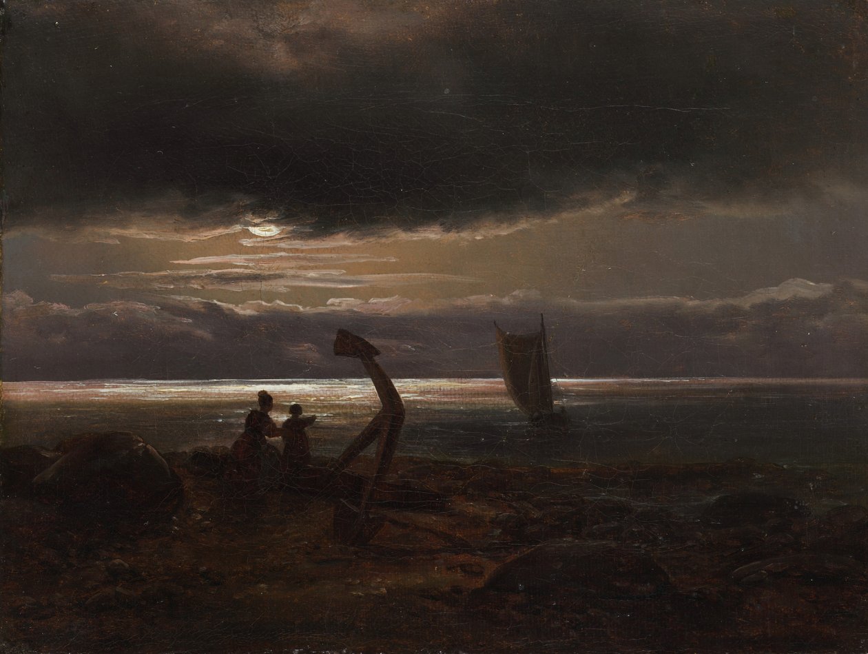Mother and Child by the Sea, 1830 by Johan Christian Dahl