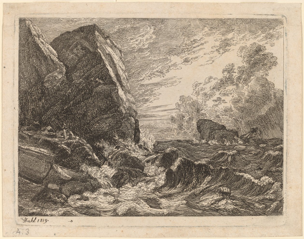 Norwegian Coast During a Storm by Johan Christian Dahl