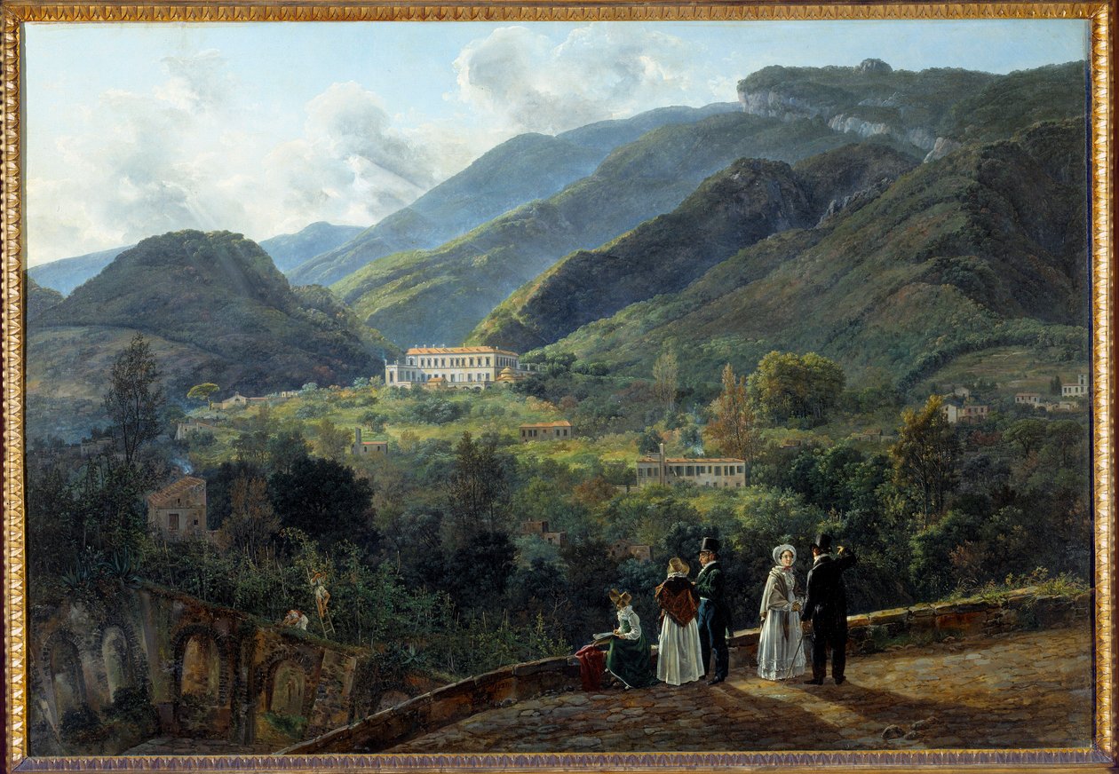 The Casino Reale de Quisiana in Castellammare with the Court of Denmark by Johan Christian Dahl