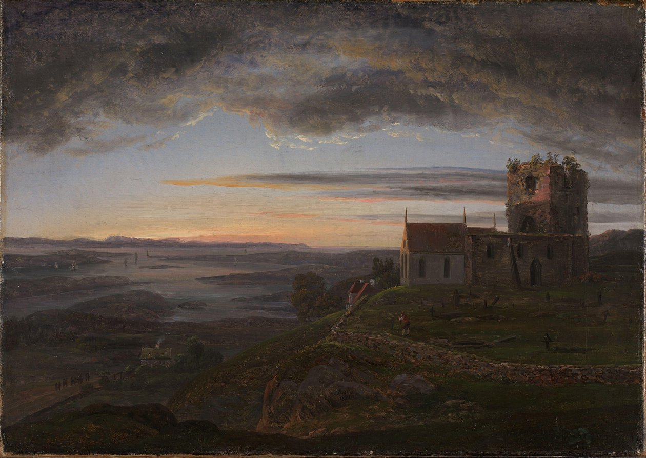 The Ruined Church at Avaldsnes at Karmøy by Johan Christian Dahl