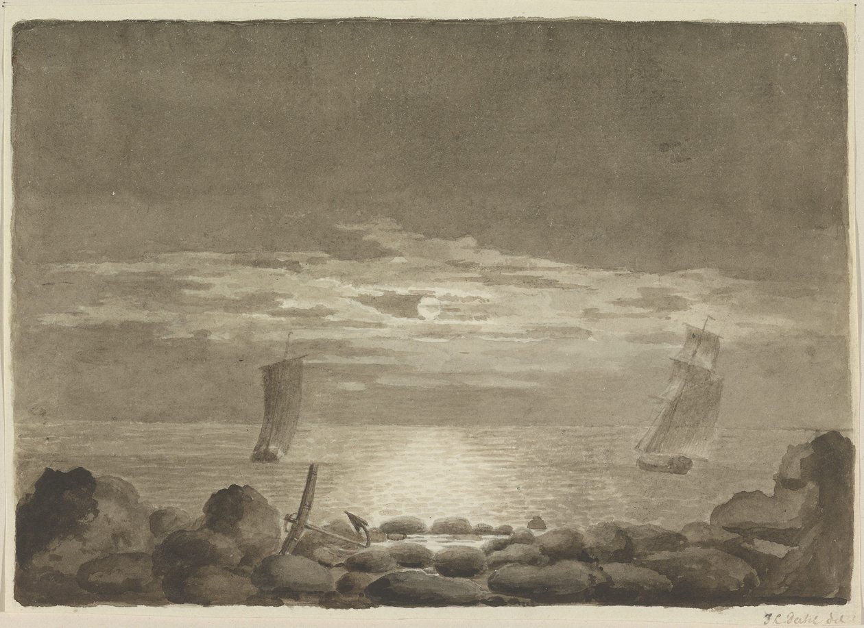 To Skip in Moonlight by Johan Christian Dahl