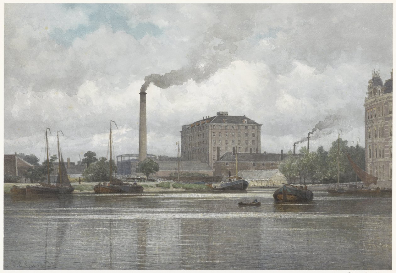 The Sugar Refinery of the firm vom Rath on the Buitensingel, Nassaukade in Amsterdam by Johan Conrad Greive