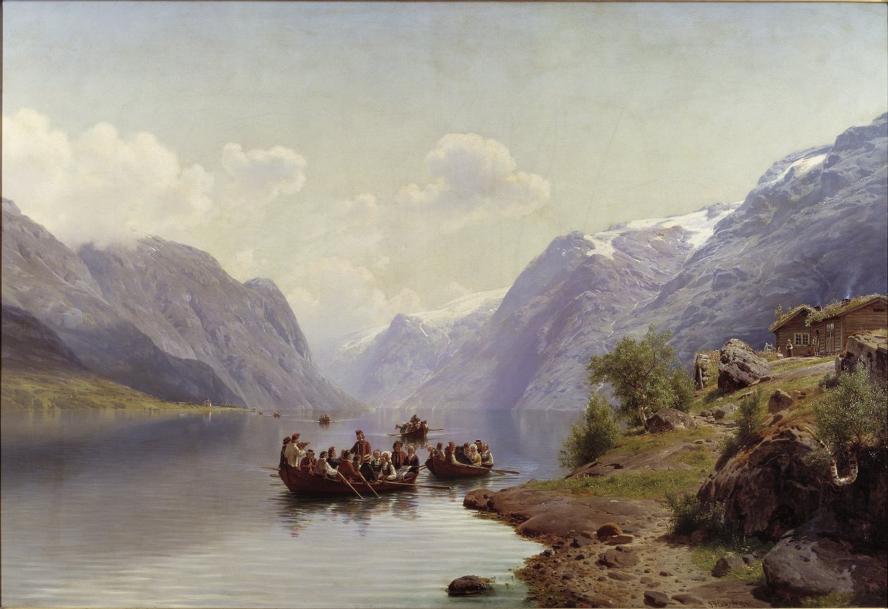 Bridal Escort on the Hardanger Fiord by Johan Fredrik Eckersberg