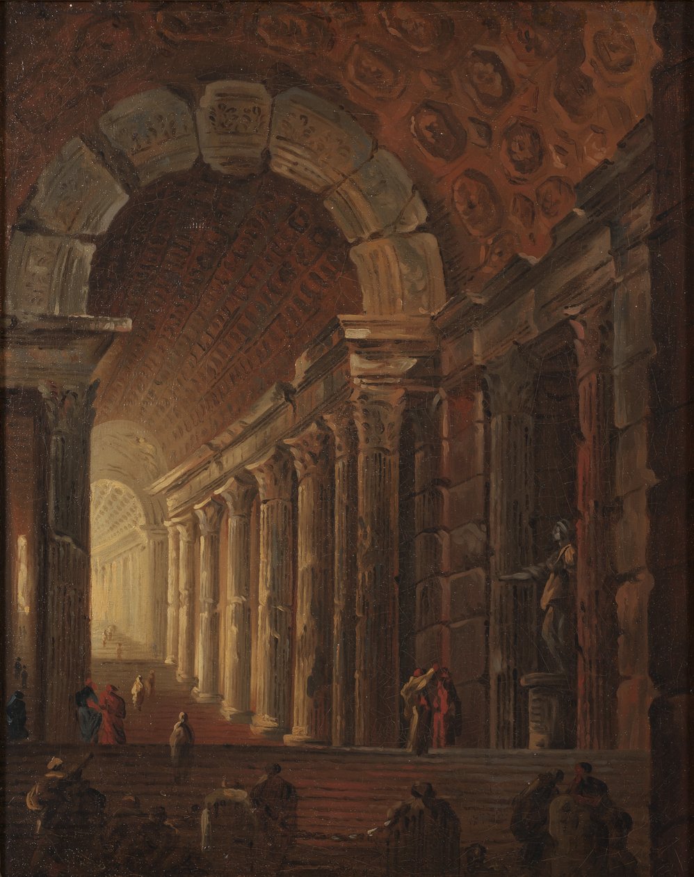 A Vaulted Staircase by Johan Gottlob Brusell