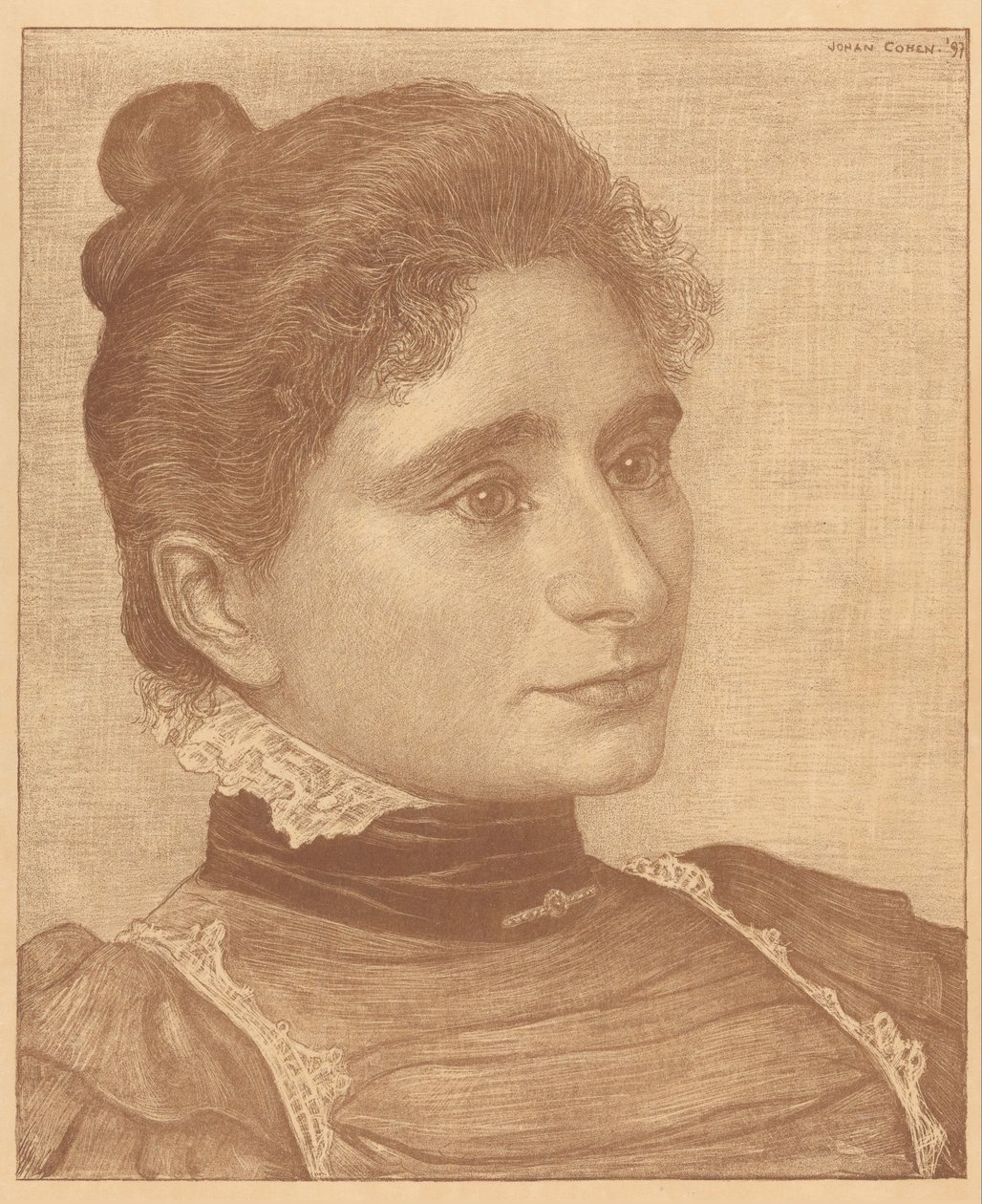 Portrait of Meta Cohen Gosschalk by Johan Henri Gustaaf Cohen Gosschalk