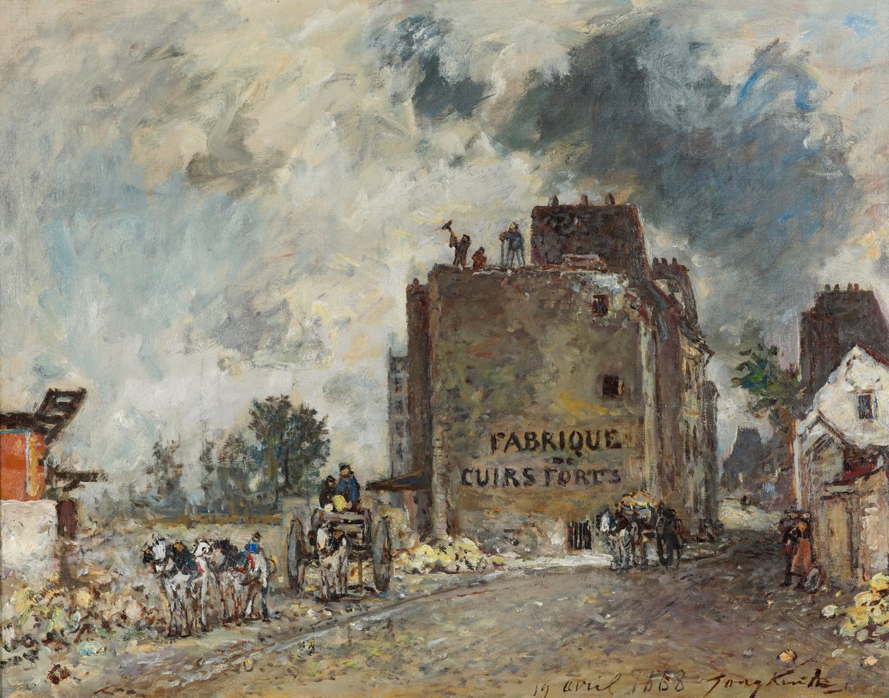 Demolition Work in Rue des Franc-Bourgeois St. Marcel by Johan Jongkind