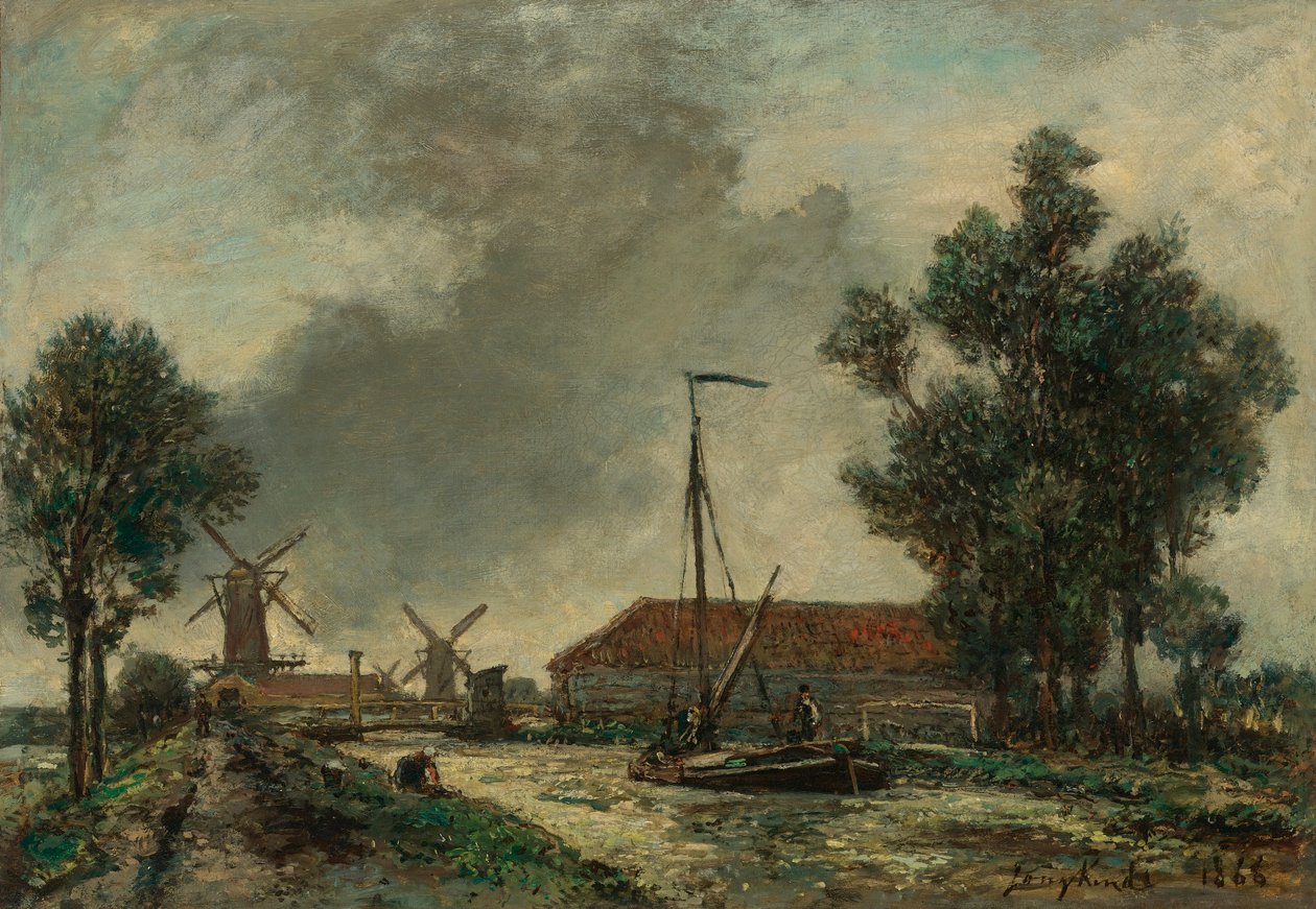 The Footbridge, Holland by Johan Jongkind