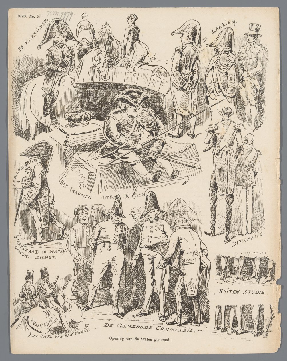 Caricature of the Opening of the States General, 1870 by Johan Michaël Schmidt Crans