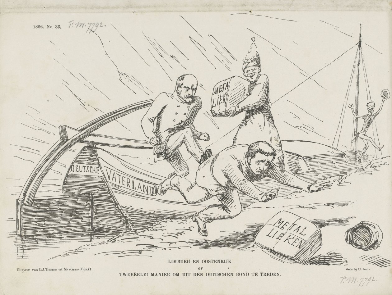 Caricature of Bismarck and the German Confederation, 1866 by Johan Michaël Schmidt Crans