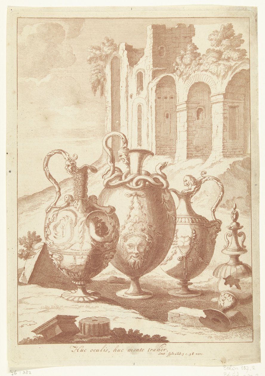 Four Vases, the Fourth Broken by Johan Teyler (attributed to)