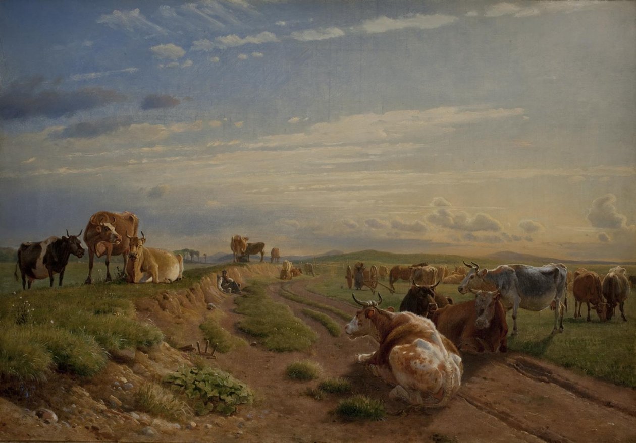 A Milking Place near Vognserup Manor, Zealand by Johan Thomas Lundbye