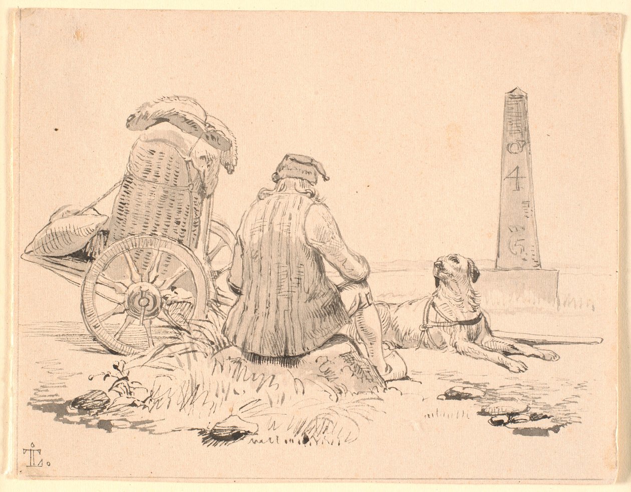 The Peddler and His Dog by Johan Thomas Lundbye