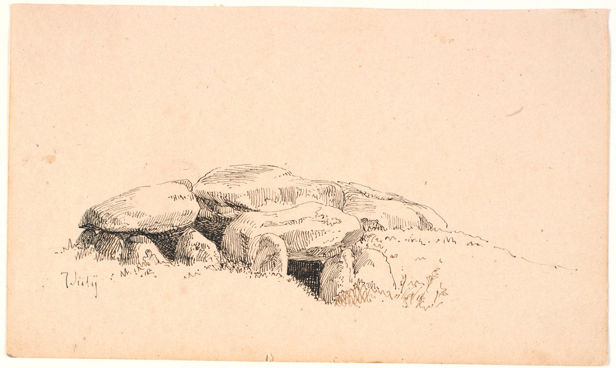 A Long Barrow by Johan Thomas Lundbye