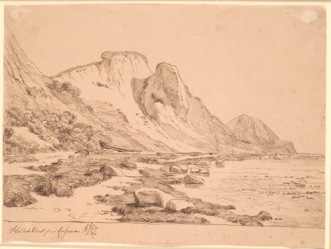 Hellede Cliff by Johan Thomas Lundbye