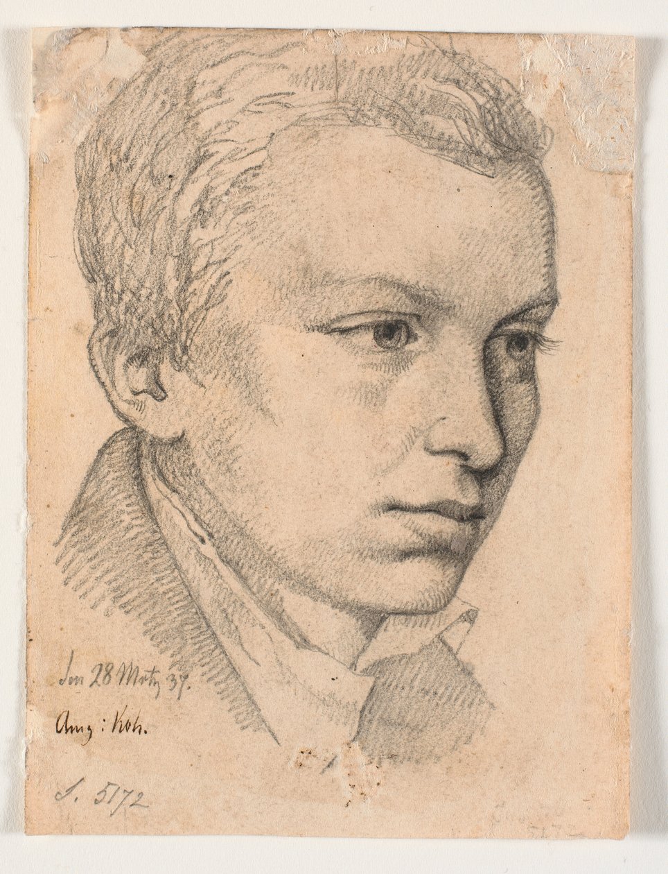 Head of a Young Man, Bearing Some Resemblance to Didrik Brandis by Johan Thomas Lundbye