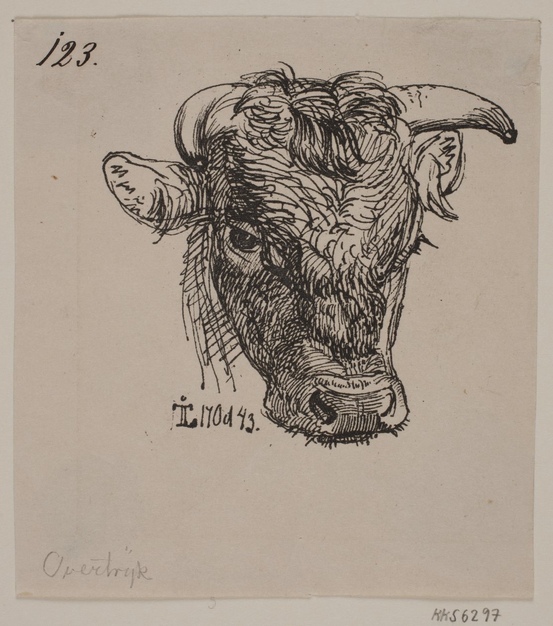 Head of a Young Bull by Johan Thomas Lundbye