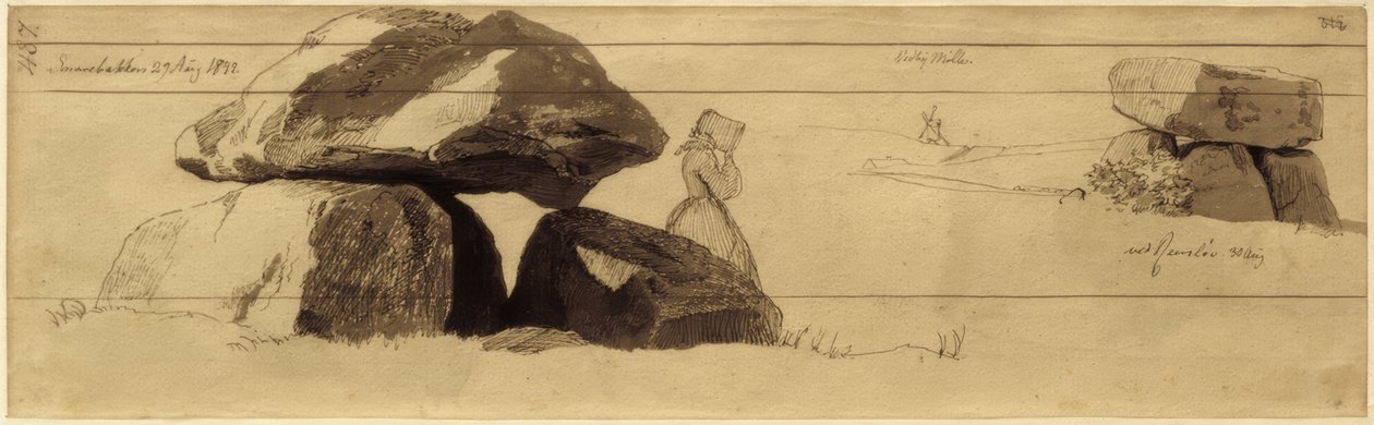 Megalithic Tomb on a Hill near Reerslev by Johan Thomas Lundbye